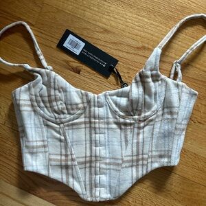 White fox boutique plaid corset top